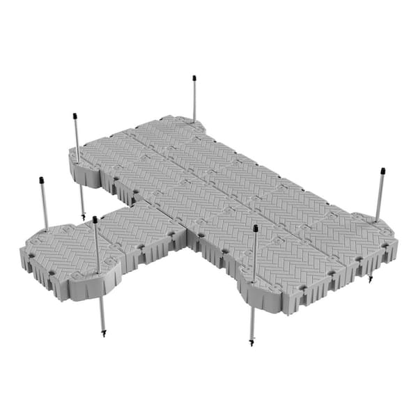 Tommy Docks Flexx Flex 8 ft. Extended Platform Floating Dock Package Pipe Guides