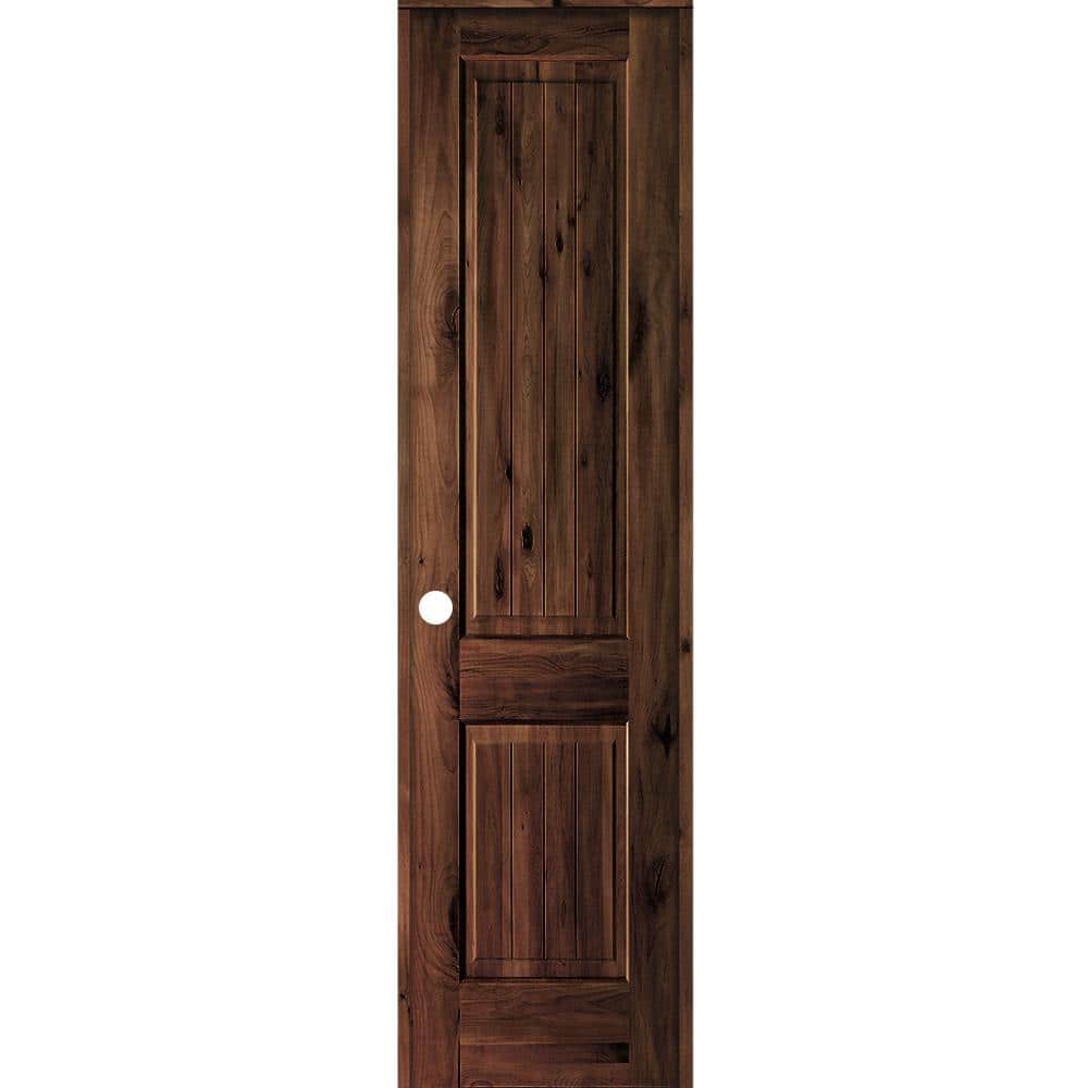 Krosswood Doors 24 in. x 96 in. Knotty Alder 2 Panel Right-Hand Sq. Top ...