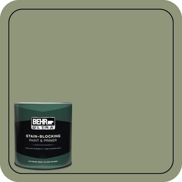 BEHR ULTRA 1 qt. #420F-5 Olivine Semi-Gloss Enamel Exterior Paint & Primer