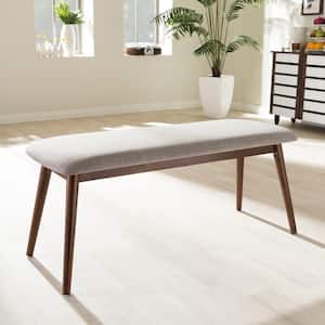 Flora Beige Fabric Upholstered Dining Bench