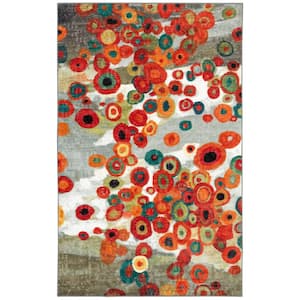 Tossed Floral Multi 6 ft. x 9 ft. Abstract Area Rug