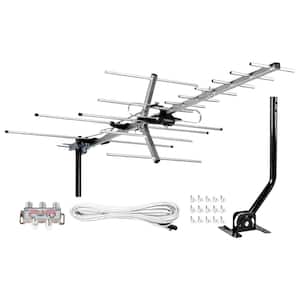 200 Mile Long Range Reception Amplified UHF 4K 1080P Digital Outdoor HD TV Antenna with Mounting Pole & Installation Kit