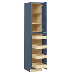 Washington Vessel Blue Plywood Shaker Assembled Utility Pantry Kitchen Cabinet 4 ROT Sf Cl R 18 in W x 24 in D x 96 in H