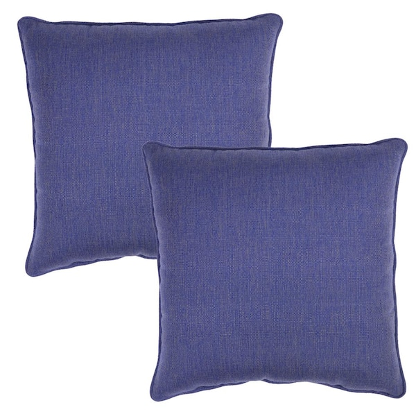 Plantation Patterns Sky Square Outdoor Throw Pillow (2-Pack)