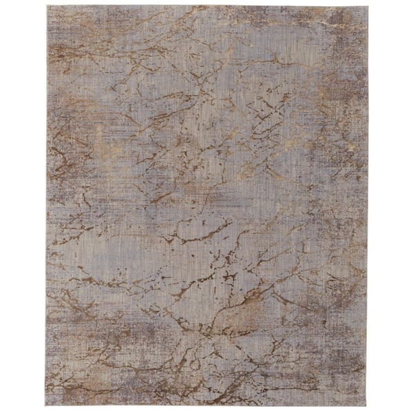 8 ft. x 10 ft. Brown, Taupe, Tan Abstract Area Rug
