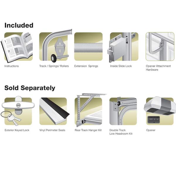 Clopay - Classic Steel Long Panel 16 ft x 7 ft Non-Insulated   White Garage Door without Windows