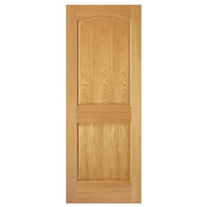 24 in. x 80 in. 2-Panel Arch Solid Core Oak Interior Door Slab