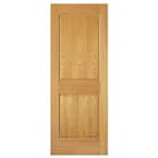 30 in. x 80 in. 2-Panel Arch Solid Core Oak Interior Door Slab