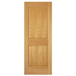 32 in. x 80 in. 2-Panel Arch Solid Core Oak Interior Door Slab