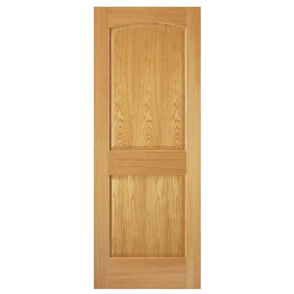 Steves & Sons 36 in. x 80 in. 2-Panel Arch Solid Core Oak Interior Door Slab