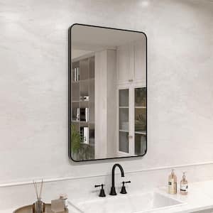 Vista 32 in. W x 24 in. H Rectangular Framed Wall Bathroom Vanity Mirror in Matte Black