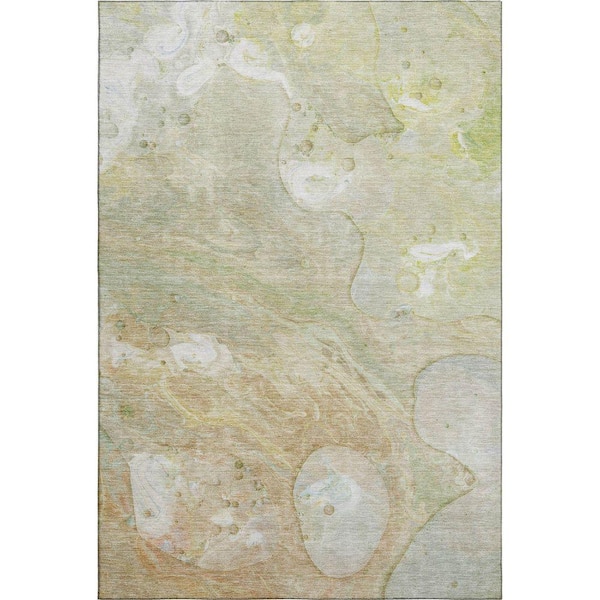 Mayfield Premium Machine Washable Abstract AMF1941 Linen 3 ft. x 4 ft. Area Rug