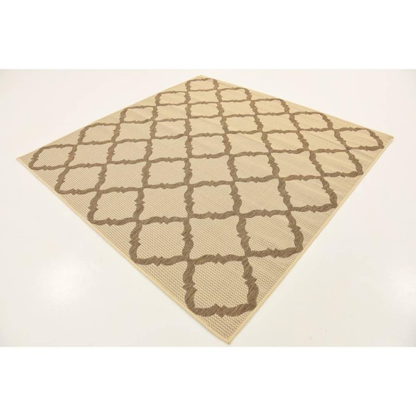 Outdoor Trellis Beige 6' 0 x 6' 0 Square Rug