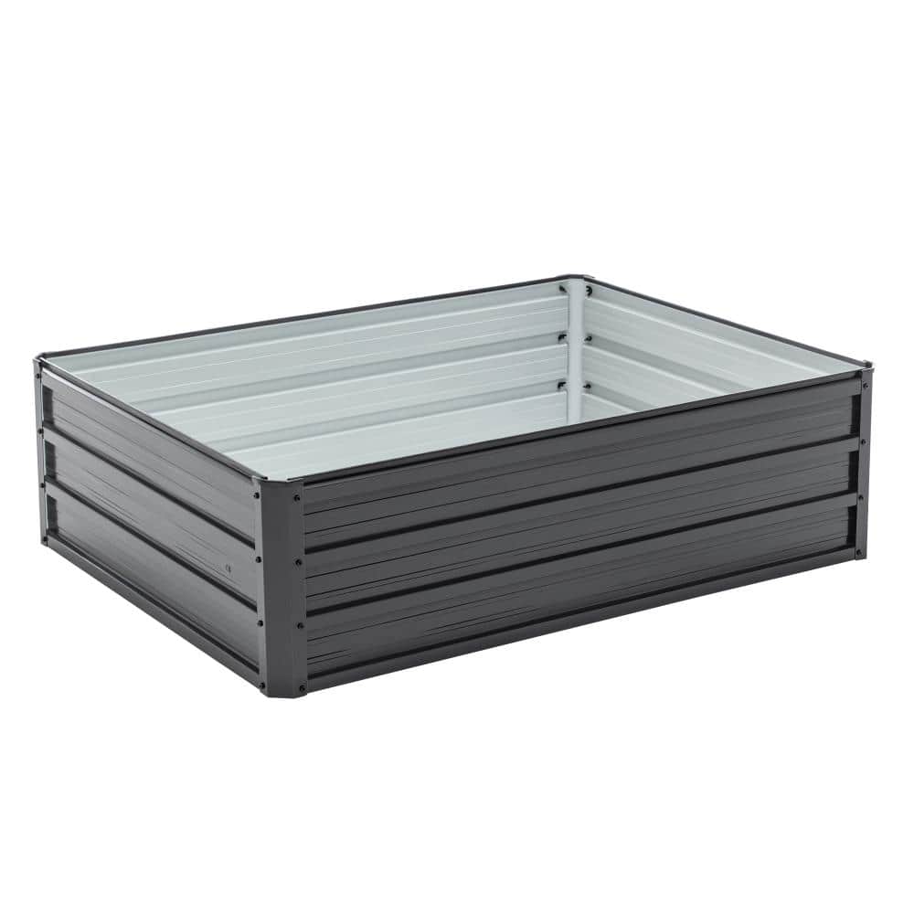 4 ft. x 3 ft. x 1 ft. Black Deep Metal Raised Garden Bed Planter Box Galvanized for Vegetables Flowers Herbs price history on PriceWatchPro