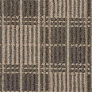 Checkerboard - Stone/Coal - Brown 12 ft. 27 oz. Wool Pattern Installed Carpet