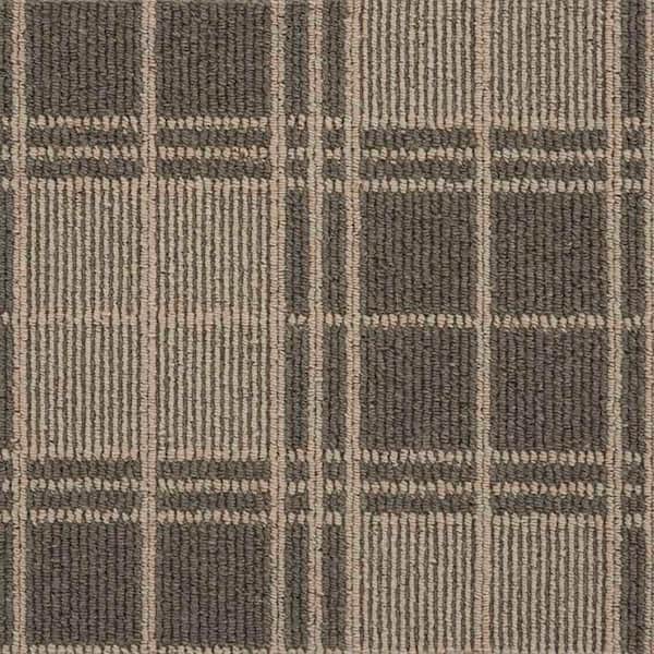 Checkerboard Color Stone/Coal Pattern Custom Area Rug with Pad