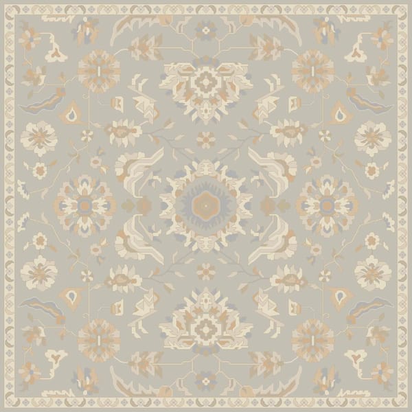 Livabliss Hanzei Slate 10 ft. x 10 ft. Square Indoor Area Rug
