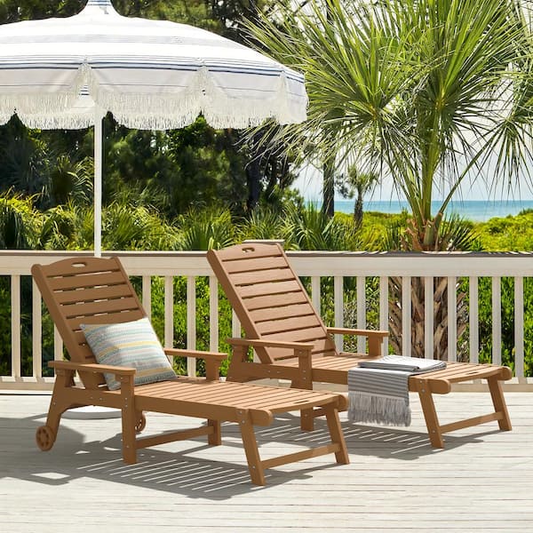 Reclining teak chaise online lounge