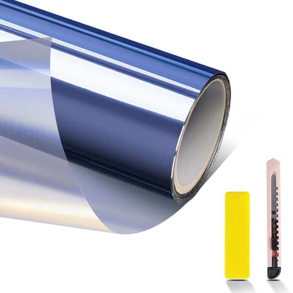 35.4 in. W x 197 in. L Blue Window Privacy Film, One Way Glare Control Tinted Window Film (Covers 47.6 sq. ft.)
