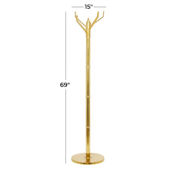 Gold Aluminum Contemporary Coat Rack