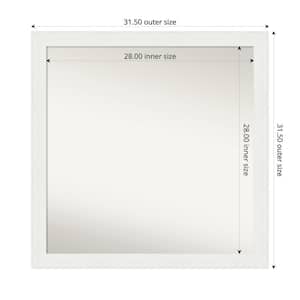 Vanity White Narrow 31.5 in. x 31.5 in. Custom Non-Beveled Recycled Polystyrene Framed Bathroom Vanity Wall Mirror