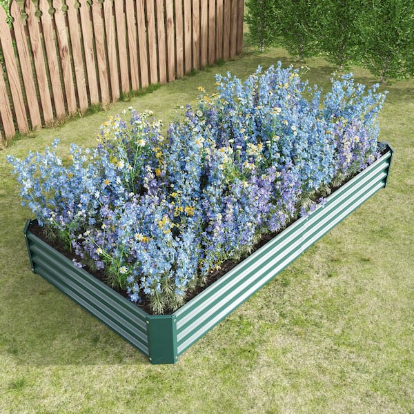 7.6 ft. x 3.7 ft. x 1 ft. Galvanized Metal Outdoor Garden Bed with Safe Edging Planter Raised Box,Raised Garden Beds Kit