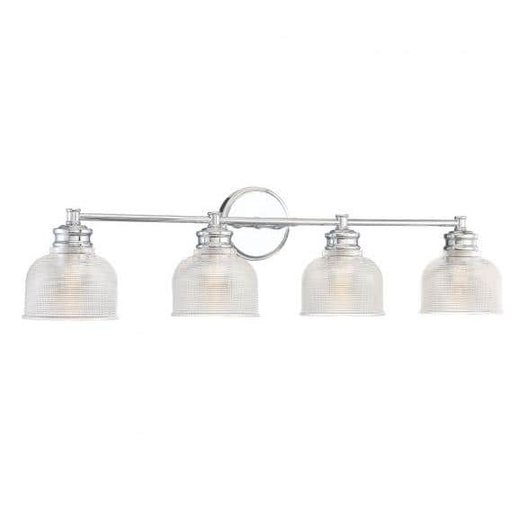 Chrome 4-Light Dimmable Jelly Jar Vanity Light