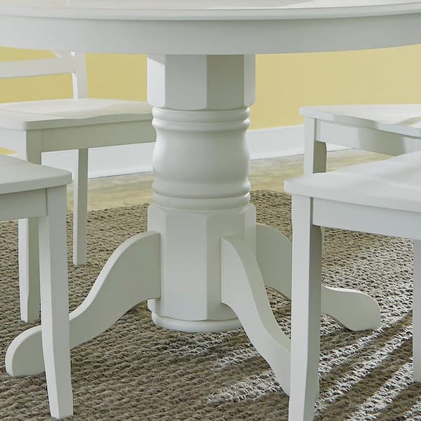 Round White Dining Table 5177 30, Round White Wood Kitchen Table And Chairs