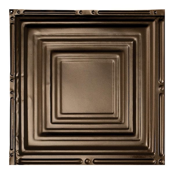 Great Lakes Tin Syracuse Bronze Burst 12 in. x 12 in. Nail-Up Ceiling Tile Sample