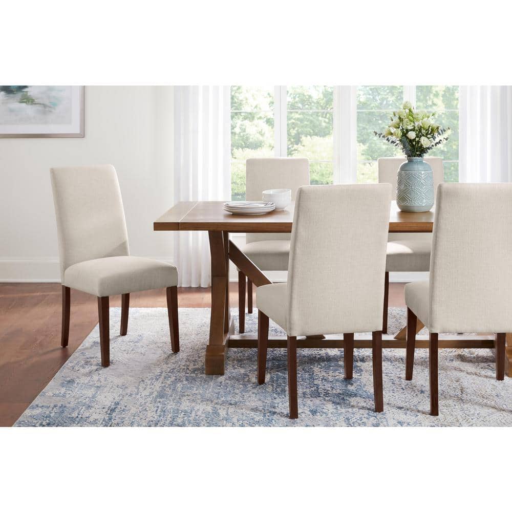 StyleWell Groston Biscuit Beige Upholstered Parsons Dining Chairs with