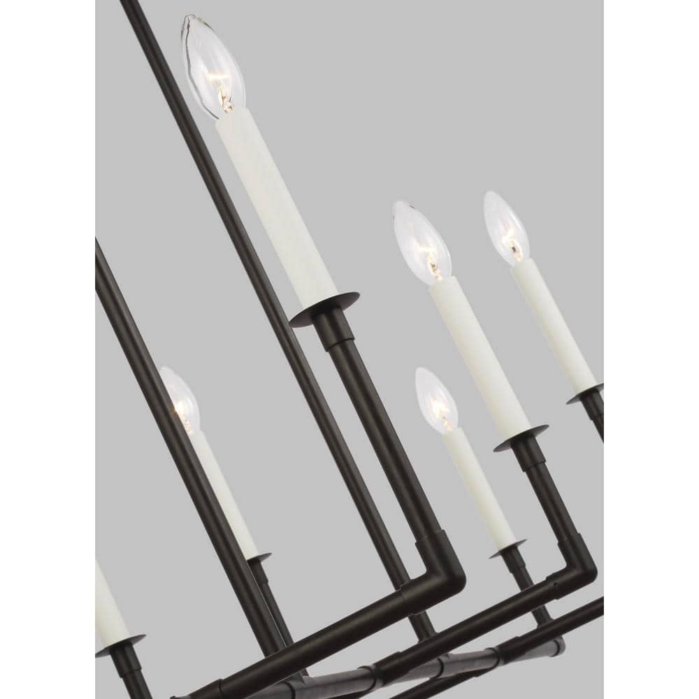 Bayview Aged Iron 8-Light Modern Linear Candle Chandelier