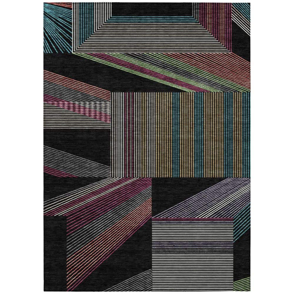 Chantille Machine Washable Indoor/Outdoor Abstract ACN2840 Black 5 ft. x 7 ft. 6 in. Area Rug price history on PriceWatchPro