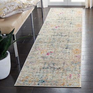 Madison Gray/Gold 2 ft. x 10 ft. Geometric Abstract Runner Rug