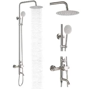 Outdoor Shower Faucet Set Wall Mount Triple Function Shower System Brushed Nickel Shower Faucet Complete Set
