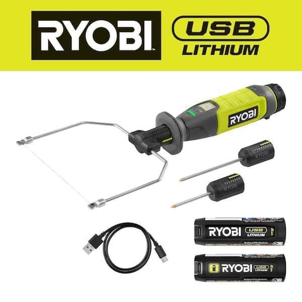 RYOBI USB Lithium Hot Wire Foam Cutter Kit with 2.0 Ah Battery, Charging Cable, and USB Lithium 2.0 Ah Battery