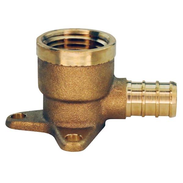 1/2 in. Brass PEX-B Barb x 1/2 in. Female Pipe Thread Adapter 90-Degree Drop-Ear Elbow Jar (12-Pack)