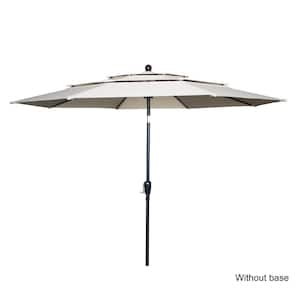 10 ft. Aluminum Market Patio Umbrella with Double Vented in Beige