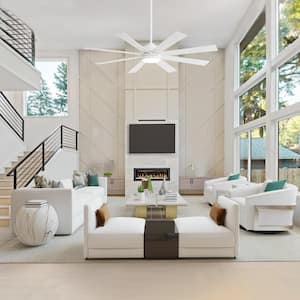 Wesley 65 in. Integrated LED Indoor White Ceiling Fans with Light and Remote Control Included