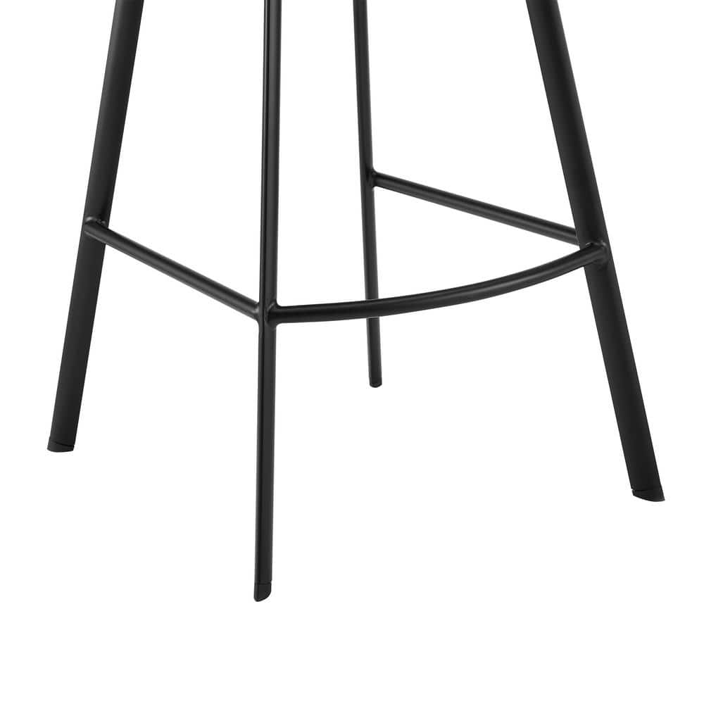26" Gray Faux Leather and Black Metal Swivel Counter Stool