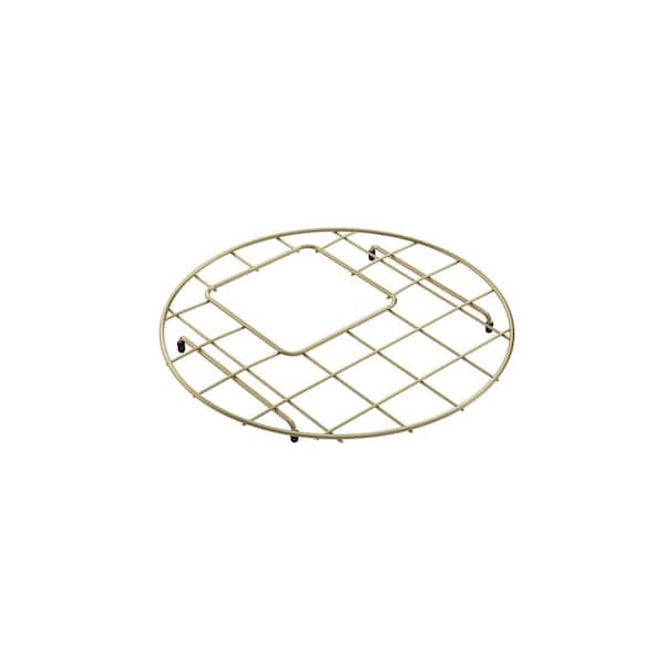 BOCCHI 14 in. L x 14 in. W Bottom Grid 2.0 in Brushed Gold for 18 in. 1361-Single Bowl Sink