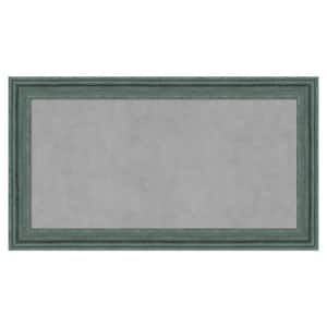 Upcycled Teal Grey 27 in. x 15 in. Magnetic Board, Memo Board