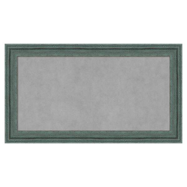 Amanti Art Upcycled Teal Grey 27 in. x 15 in. Magnetic Board, Memo Board