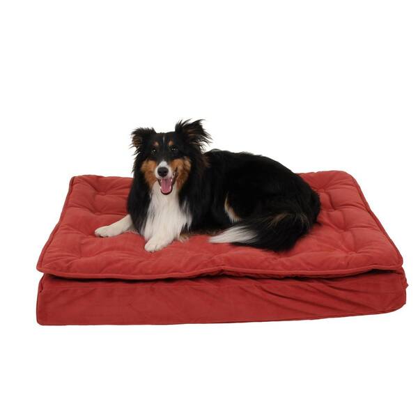 Carolina Pet Company Medium Earth Red Luxury Pillow Top Mattress Bed