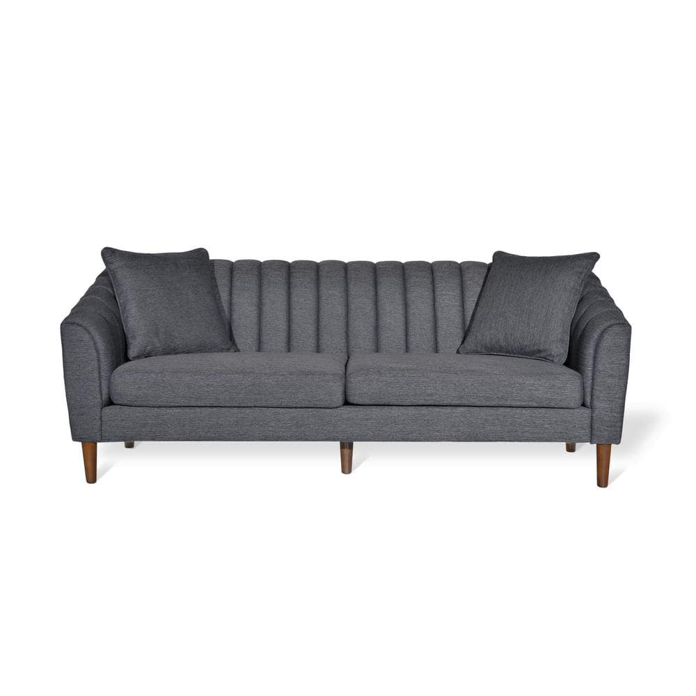 Elegant Blue Velvet 3-Seater Lawson Sofa with Tufted Tight Back