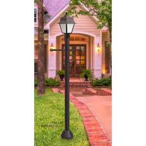 6 ft. Bronze Surface Mount Aluminum Lamp Post w/ Cross Arm & Cast Aluminum Base and Decorative Cover Hardware Included