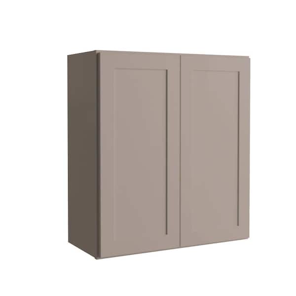 Hampton Bay Courtland 27 in. W x 12 in. D x 30 in. H Assembled Shaker Wall Kitchen Cabinet in Sterling Gray