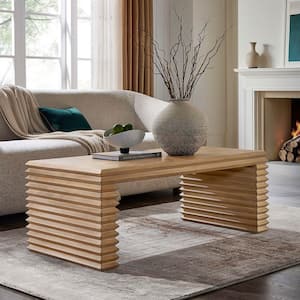 Canto 47 in. Weathered Oak Brown Rectangle Wood Coffee Table