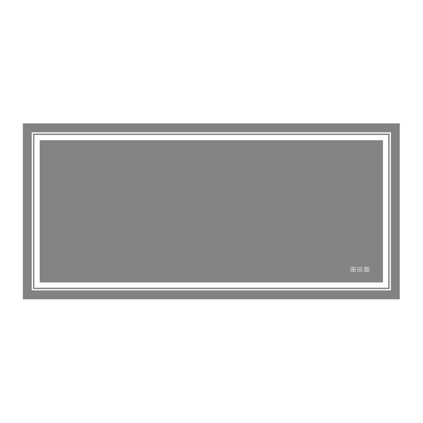 ANGELES HOME 60 in. W x 28 in. H Rectangular Frameless Anti-fog LED Wall Bathroom Vanity Mirror Temperature Adjustable in Silver