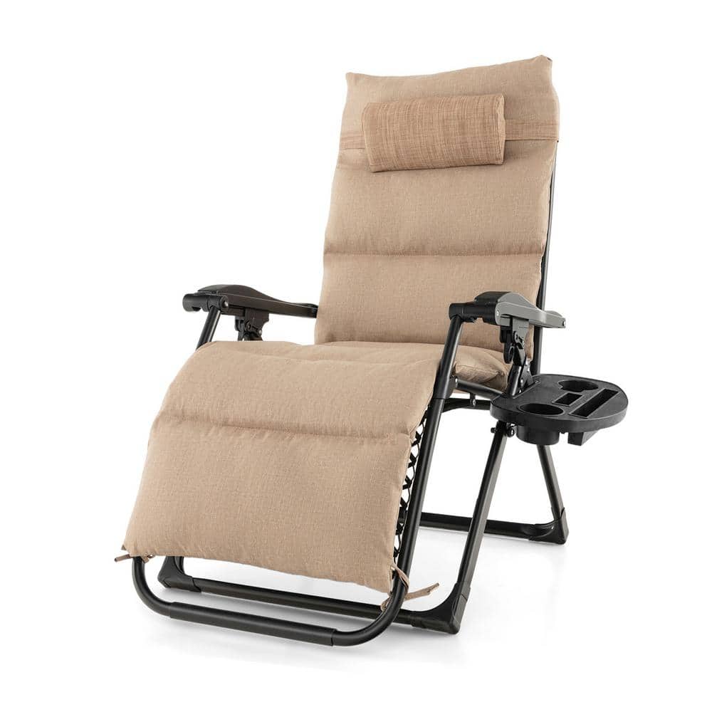 Outdoor Adjustable Metal Folding Zero Gravity Lounge Chair with Removable C