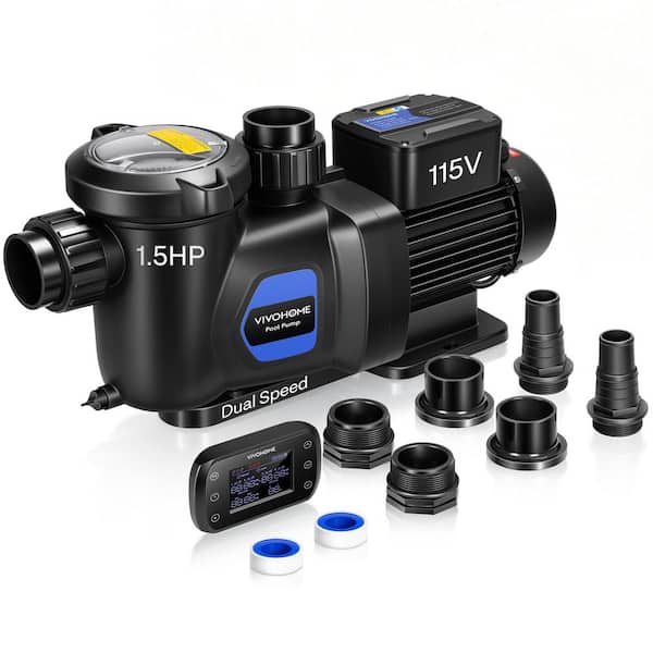 1.5HP Dual Speed Fast Self-Primming Pool Pump with Wireless Remote Control for In/Above Ground Pools